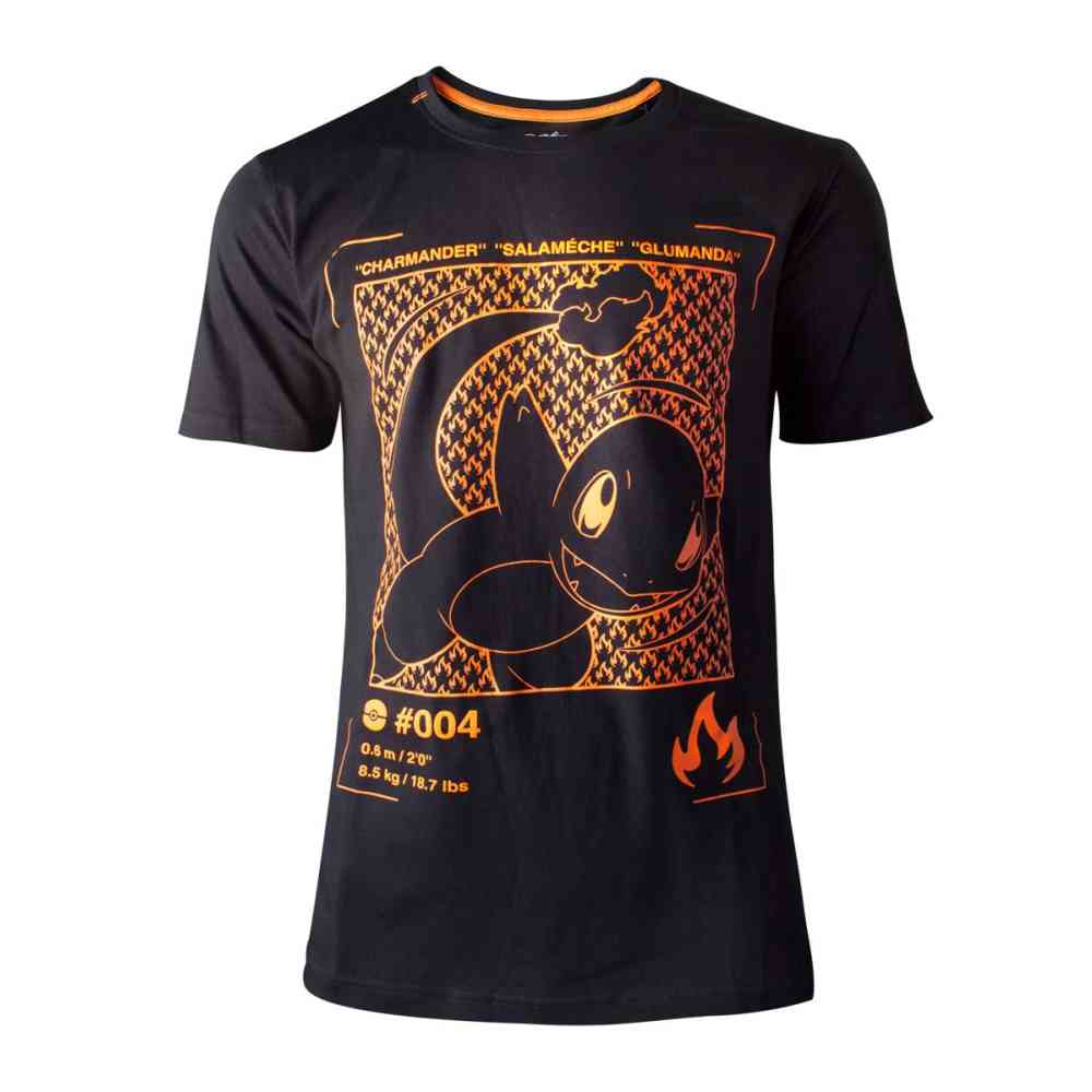 Pokémon - Charmander Profile Mens T-shirt - Black
